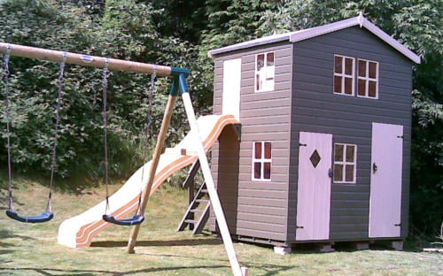 Two storey wooden playhouse
